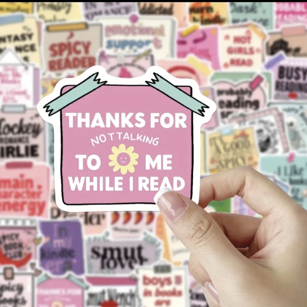 50 Assorted Stickers About Reading-Adult!